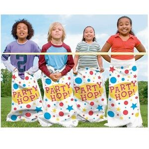 6 Pack Potato Sacks Multicolor 10" x 12" Durable Material Party Game Amscan